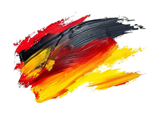 Hand painted stroke of Germany flag color paint brush isolated on white background PNG