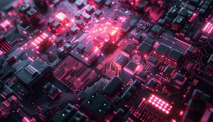 Obraz premium Abstract technology background. Futuristic motherboard.