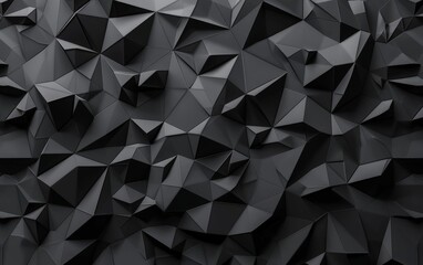Obraz premium Black polygonal background. 3D render.
