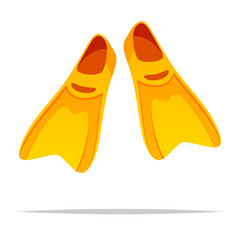 Swimming fins diving flippers vector isolated illustration