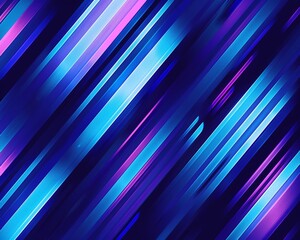 Blue and purple glowing neon lights diagonal stripes seamless pattern.