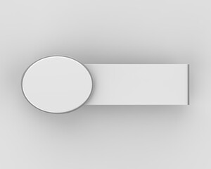 Personalized blank name pin Badge template 3d illustration.