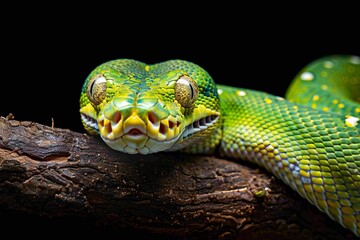 Fototapeta premium pythons with leaf-like colors for camouflage