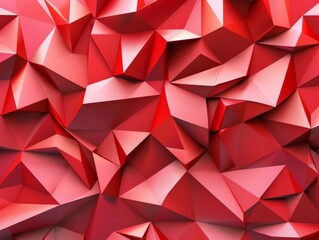 Naklejka premium Red polygonal background. 3d render.