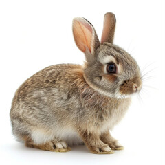 Obraz premium A close-up portrait of a cute rabbit with large eyes and soft fur.