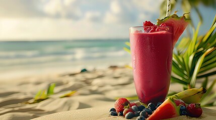 red fruit smoothie recipe ,beach smoothie recipe, refreshing summer drinks