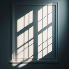 The sunlight casts shadows on the wall in the shape of a window.