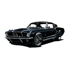 Vintage Car, Retro Stylish Car, Supercar, Street Car
