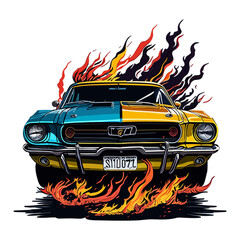 Vintage Car, Retro Stylish Car, Supercar, Street Car