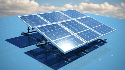 Interactive 3D model of a solar panel array, demonstrating photovoltaic effects and energy conversion