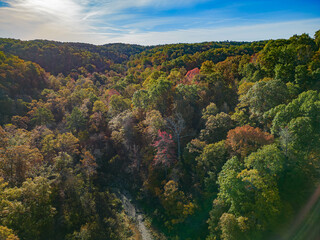 Aerial view of the Hobbs State Park-Conservation Area landscape