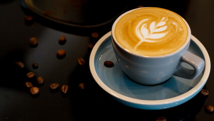 Hot Coffee Latte in a Cup