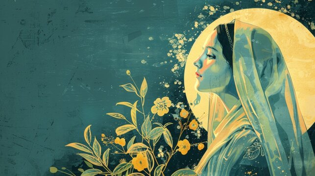 whit monday poster illustration commemorates the descent of the Holy Spirit on the disciples of Jesus Christ, as told in the Christian Bible