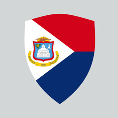 Obraz premium Sint Maarten Flag in Shield Shape