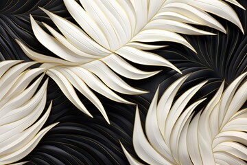 a close up of a black and white feathered background.