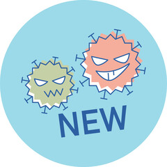 アイコン　3色　〇　顔　感染症　ウィルス