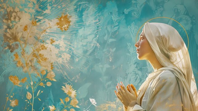 whit monday poster illustration commemorates the descent of the Holy Spirit on the disciples of Jesus Christ, as told in the Christian Bible