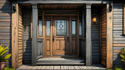 House Hotel Entrance Door Real Estate
