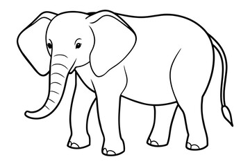 elephant line art silhouette illustration