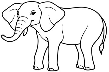 elephant line art silhouette illustration