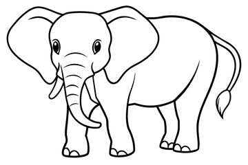elephant line art silhouette illustration