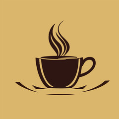 coffee cup logo design with a cup of coffee or tea. suitable for logo, icon, sign, symbol, website, print design. Editable and resizable graphics element.