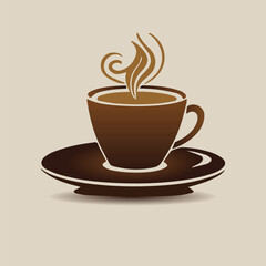 coffee cup logo design with a cup of coffee or tea. suitable for logo, icon, sign, symbol, website, print design. Editable and resizable graphics element.