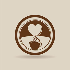 coffee cup logo design with a cup of coffee or tea. suitable for logo, icon, sign, symbol, website, print design. Editable and resizable graphics element.