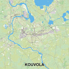 Kouvola, Finland map poster art