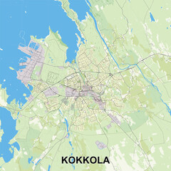 Kokkola, Finland map poster art