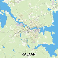 Kajaani, Finland map poster art