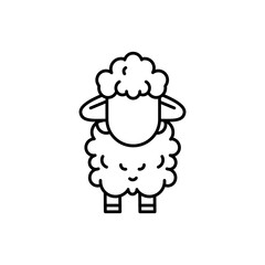 Happy Eid Al-Adha Mubarak Outline Icon and Moeslem greetings