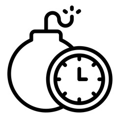 Deadline office bomb time icon