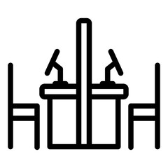 Cubicle office table icon