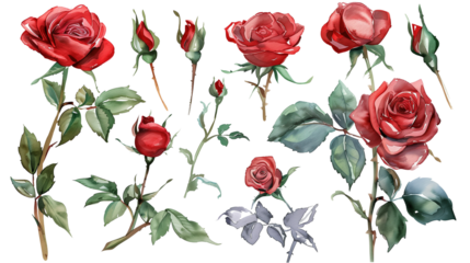 Red rose elements
