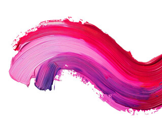 Hand painted stroke of pink and red paint brush isolated on white background PNG