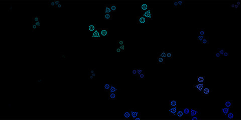 Dark BLUE vector pattern with magic elements.