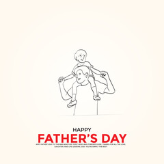Happy Father's Day creative ads. Happy Father's Day, vector, 3D illustration