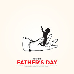 Happy Father's Day creative ads. Happy Father's Day, vector, 3D illustration