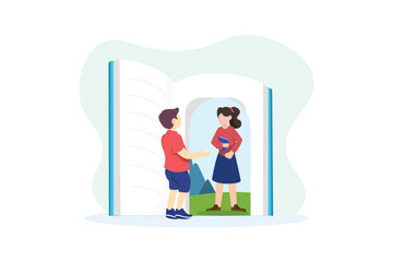 World Book Day Flat Design Illustration