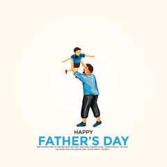 Happy Father's Day creative ads. Happy Father's Day, vector, 3D illustration