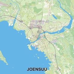 Joensuu, Finland map poster art