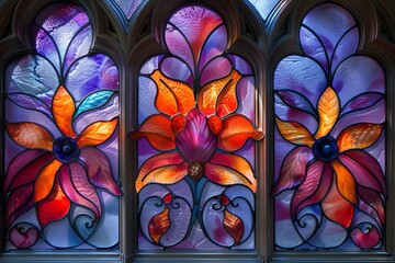 Symmetrical Oasis: A Burst of Purple, Orange, and Red Harmony
