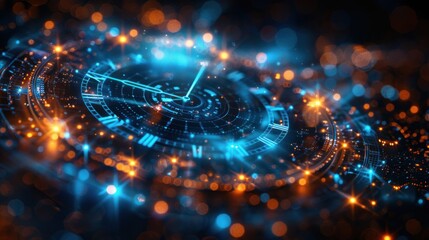 Obraz premium Abstract and futuristic watch illustration. Generative AI