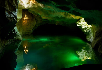 green cave in the cave