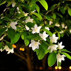 parijat tree parijatak night flowering jasmine plant,Night flowering jasmine delightfully showcased...