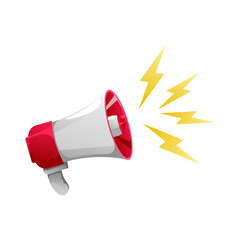 Vector megaphone with lightning ornament. loudspeaker illustration