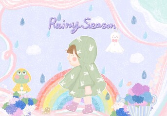 Rainy season background banner