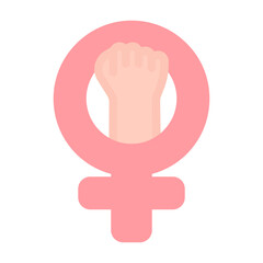 Fighting Icon With Flat Color Style