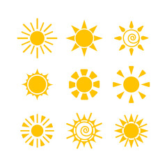 Vector of various sun shapes